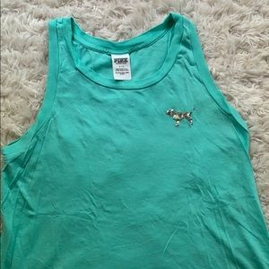 PINK turquoise muscle tank top